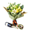 Joyful Renditions Floral Arrangement & Gift Set - Wine Gift Set - Same Day. Blooms Canada- Blooms Canada Delivery