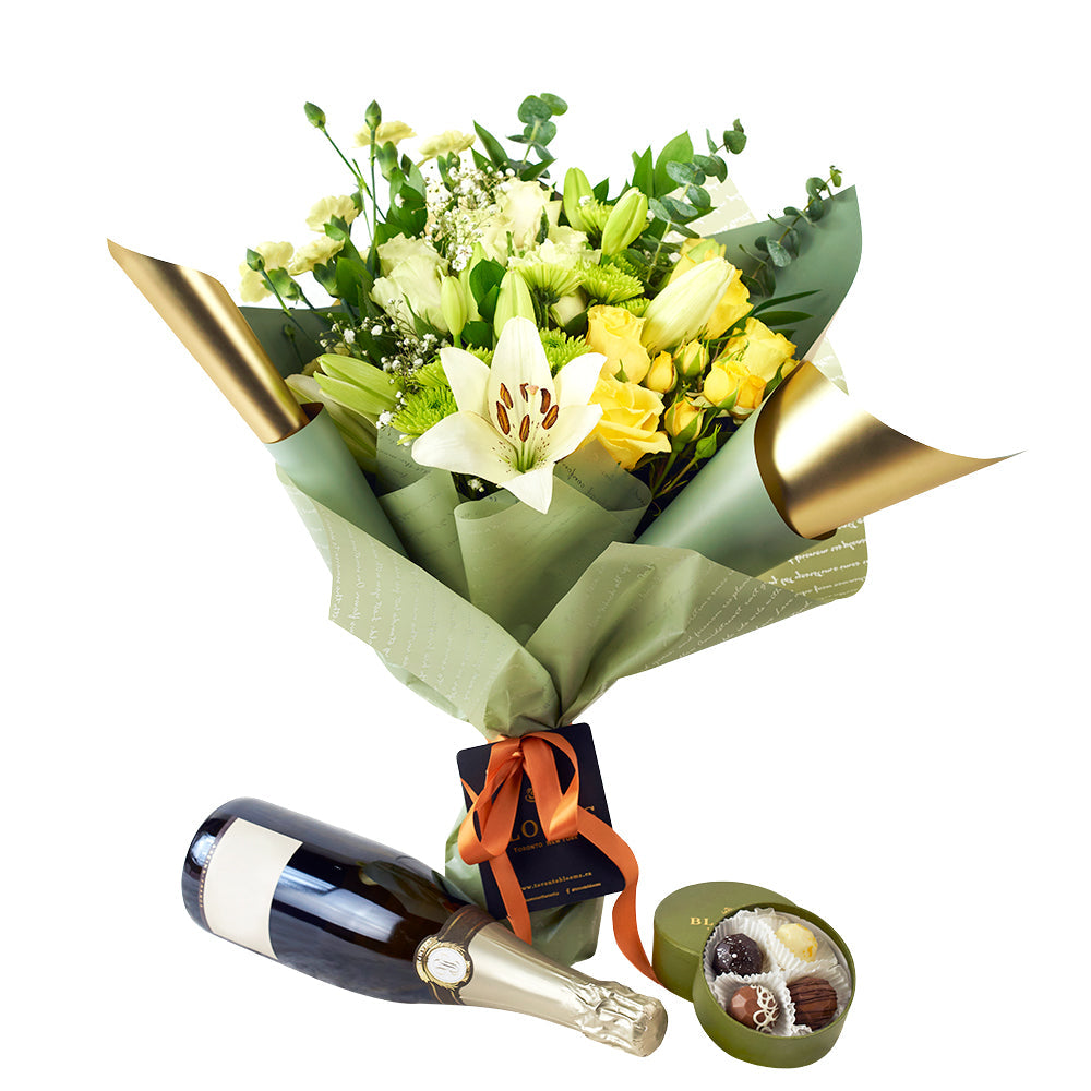 Joyful Renditions Floral Arrangement & Gift Set – Canada Blooms - Canada Delivery