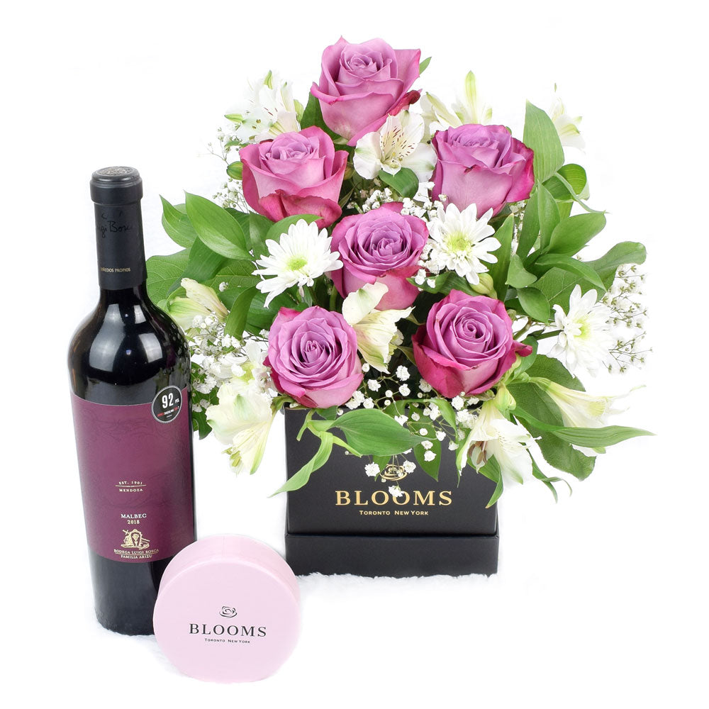 Livewire Lilies Chocolate Wine Flower Gift – Canada Blooms - Canada Delivery