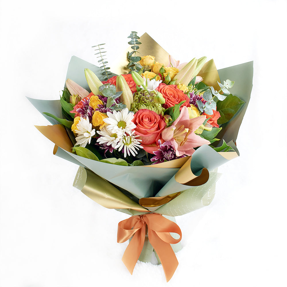 Mixed floral rose and lily bouquet. Same Day Blooms Canada Delivery.