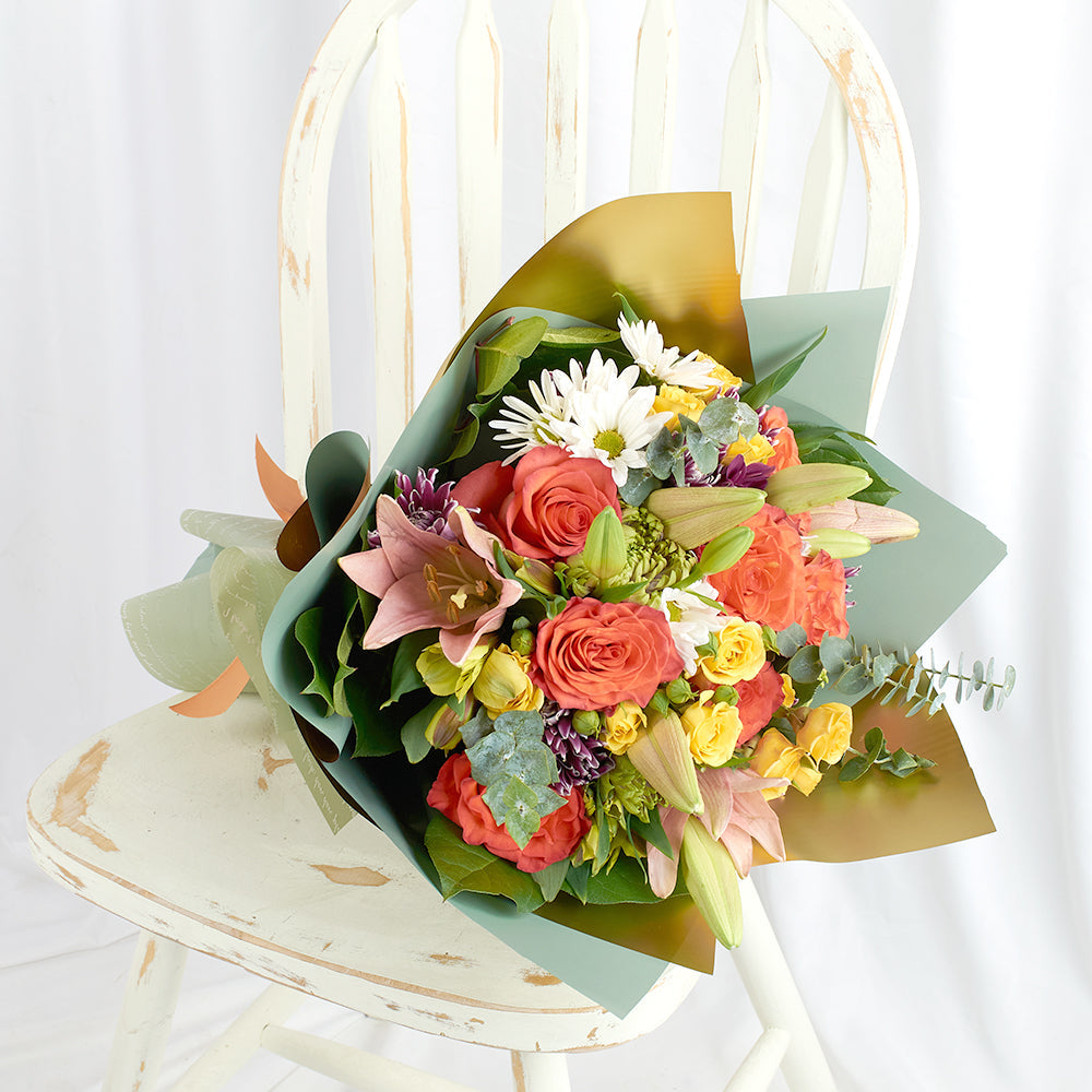 Mixed floral rose and lily bouquet. Same Day Blooms Canada Delivery.