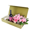 Mother’s Day 12 Stem Pink Rose Bouquet with Box & Wine – Mother’s Day Gifts – Blooms Canada delivery