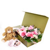 Mother’s Day 12 Stem Pink & White Rose Bouquet with Box, Bear, & Chocolate – Mother’s Day Gifts – Blooms Canada delivery