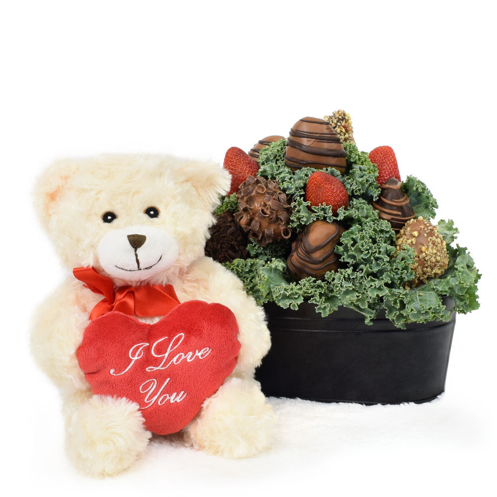 Mother’s Day Bear & Chocolate Covered Strawberry Gift – Canada Blooms - Canada Delivery