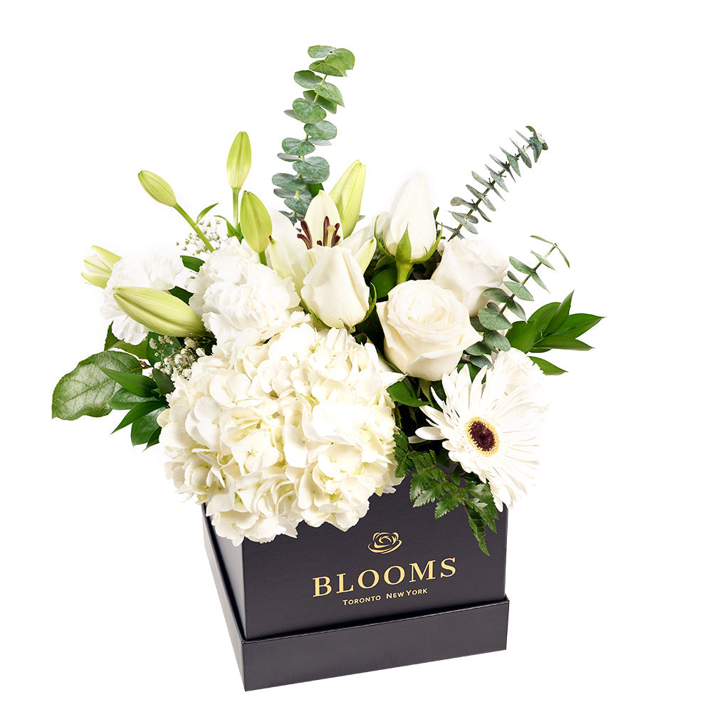 Pops of Joy Floral Centerpiece - Mixed Floral Hat Box – Canada Blooms - Canada Delivery