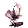 Pure & Simple Flowers & Wine Gift - Orchid plant and Wine Gift Set - Same Day Blooms Canada Delivery
