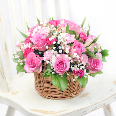 Simply Sweet Spring Flower Basket, Blooms Canada Delivery