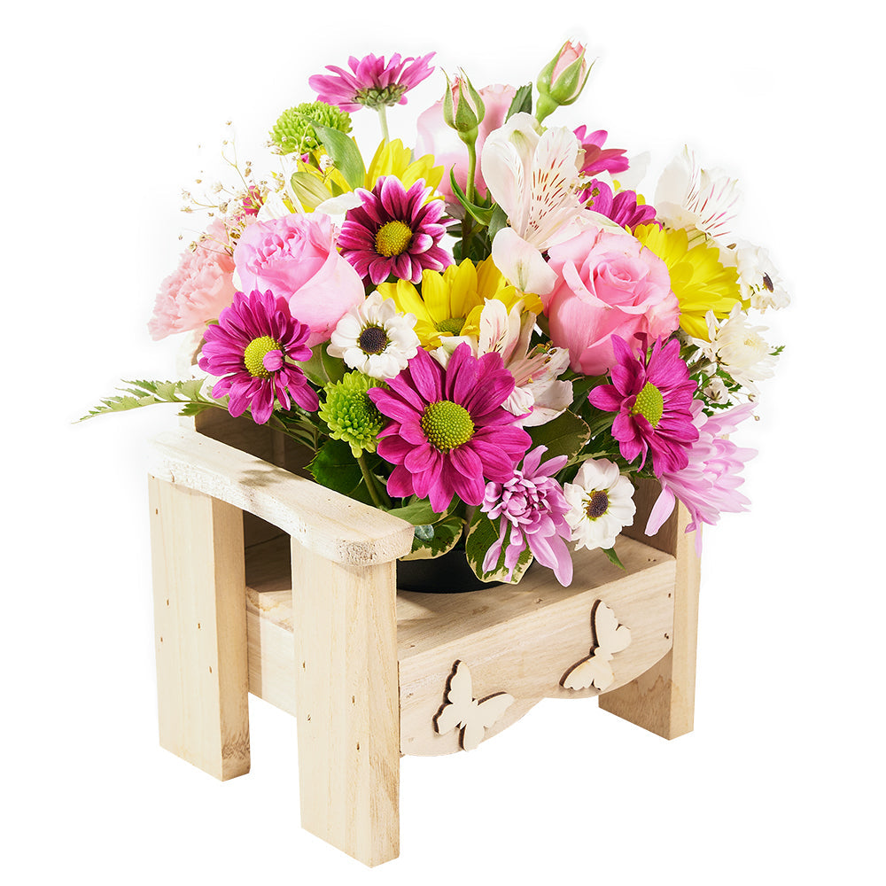 Slice of Nature Garden Chair - Mixed Flower and Chair Gift Set – Canada Blooms - Canada Delivery
