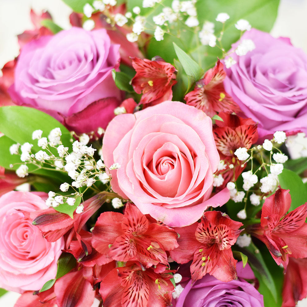 Soft Radiance Mixed Arrangement, floral gift baskets, gift baskets, flower bouquets, floral arrangement – Canada Blooms - Canada Delivery
