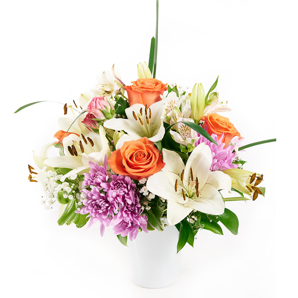 Spring Rose & Lily Arrangement – Floral Gifts. – Canada Blooms - Canada Delivery