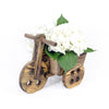 Take Me To Florence Hydrangea Bouquet, gorgeous white hydrangeas arranged in a wooden bicycle planter, Flower Gifts from Blooms Canada - Same Day Canada Delivery.